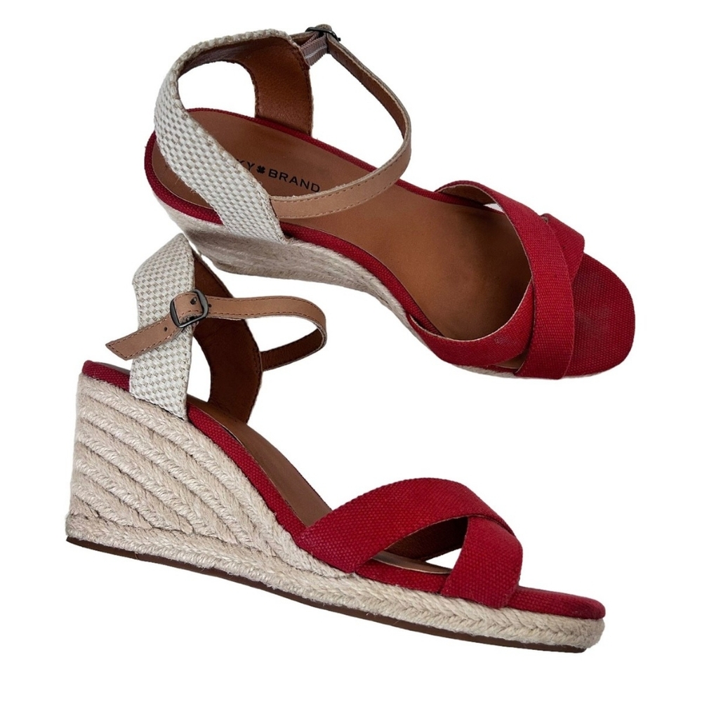 NEW LUCKY BRAND | $89 Maeylee Espadrille Wedge Sandals - Picture 4 of 4